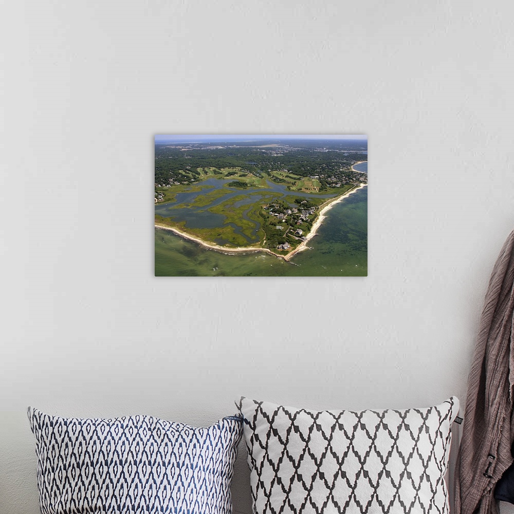 A bohemian room featuring Hyannis Point And Squaw Island, Hyannis, Massachusetts, USA - Aerial Photograph