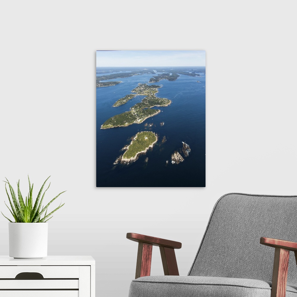 A modern room featuring Jaquish Island, Harpswell, Maine, USA - Aerial Photograph