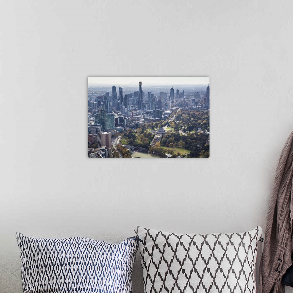 A bohemian room featuring Melbourne Skyline From The South, Melbourne, Australia - Aerial Photograph