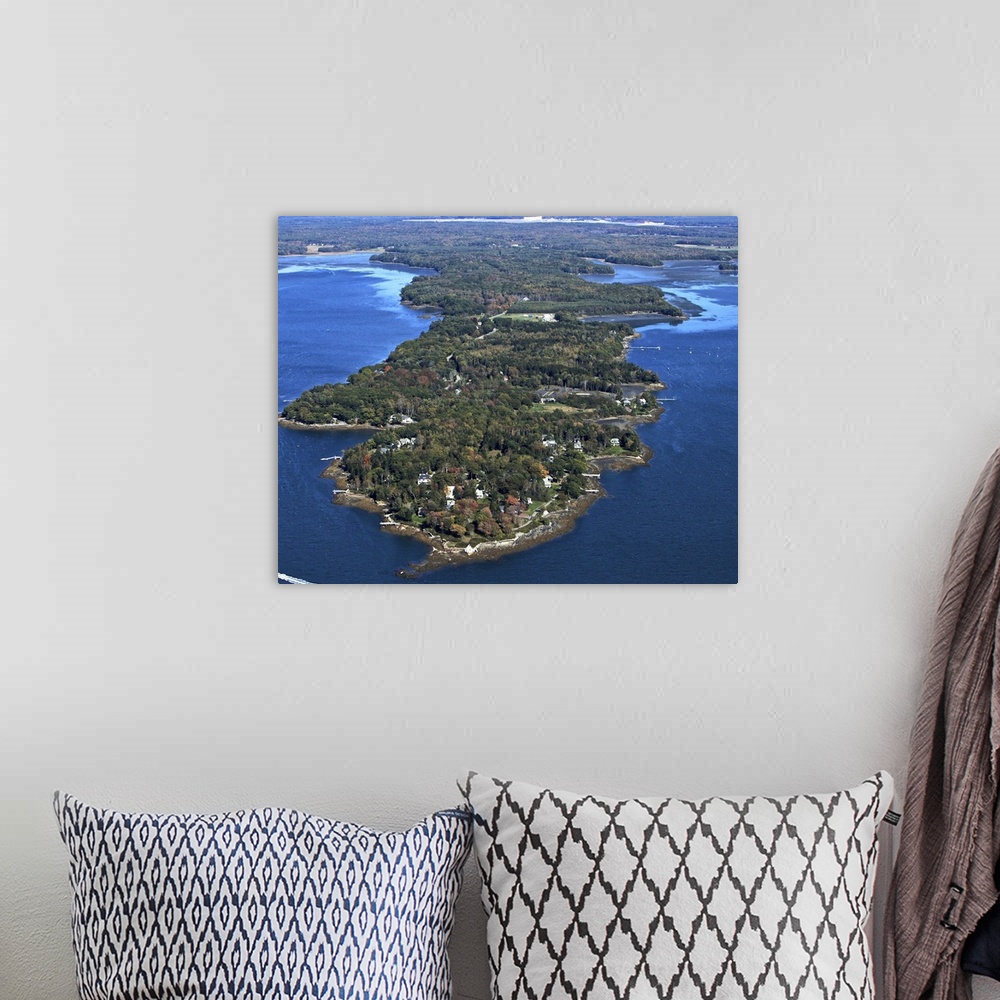 A bohemian room featuring Mere Point, Brunswick, Maine, USA - Aerial Photograph