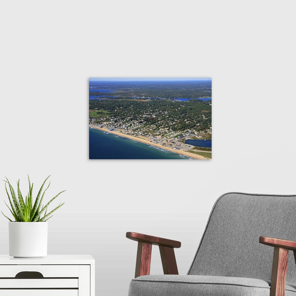 A modern room featuring Misquamicut State Beach, Westerly, Rhode Island - Aerial Photograph
