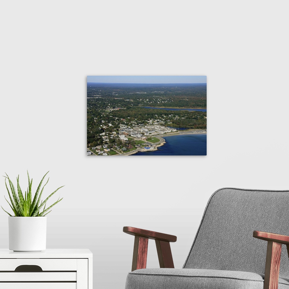 A modern room featuring Narragansett, Rhode Island - Aerial Photograph