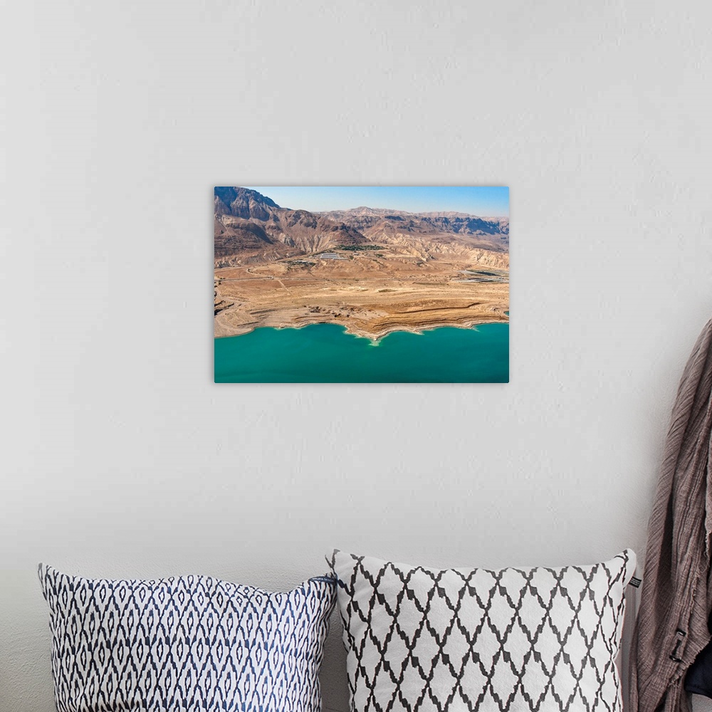 A bohemian room featuring Observation of Dead Sea Water Level Drop, Dead Sea - Aerial Photograph