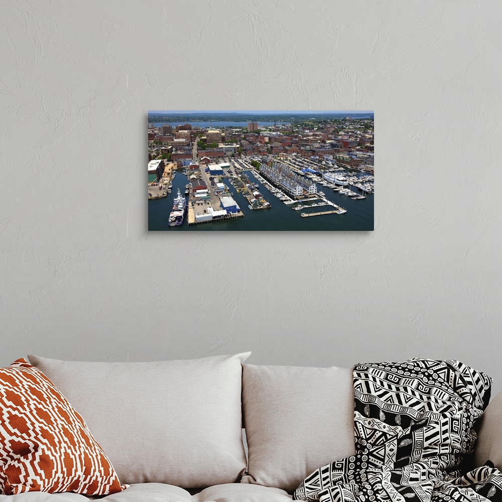 A bohemian room featuring Old Port And Downtown, Portland, Maine, USA - Aerial Photograph