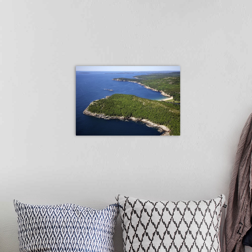 A bohemian room featuring Otter Cliffs, Acadia National Park, Maine, USA - Aerial Photograph