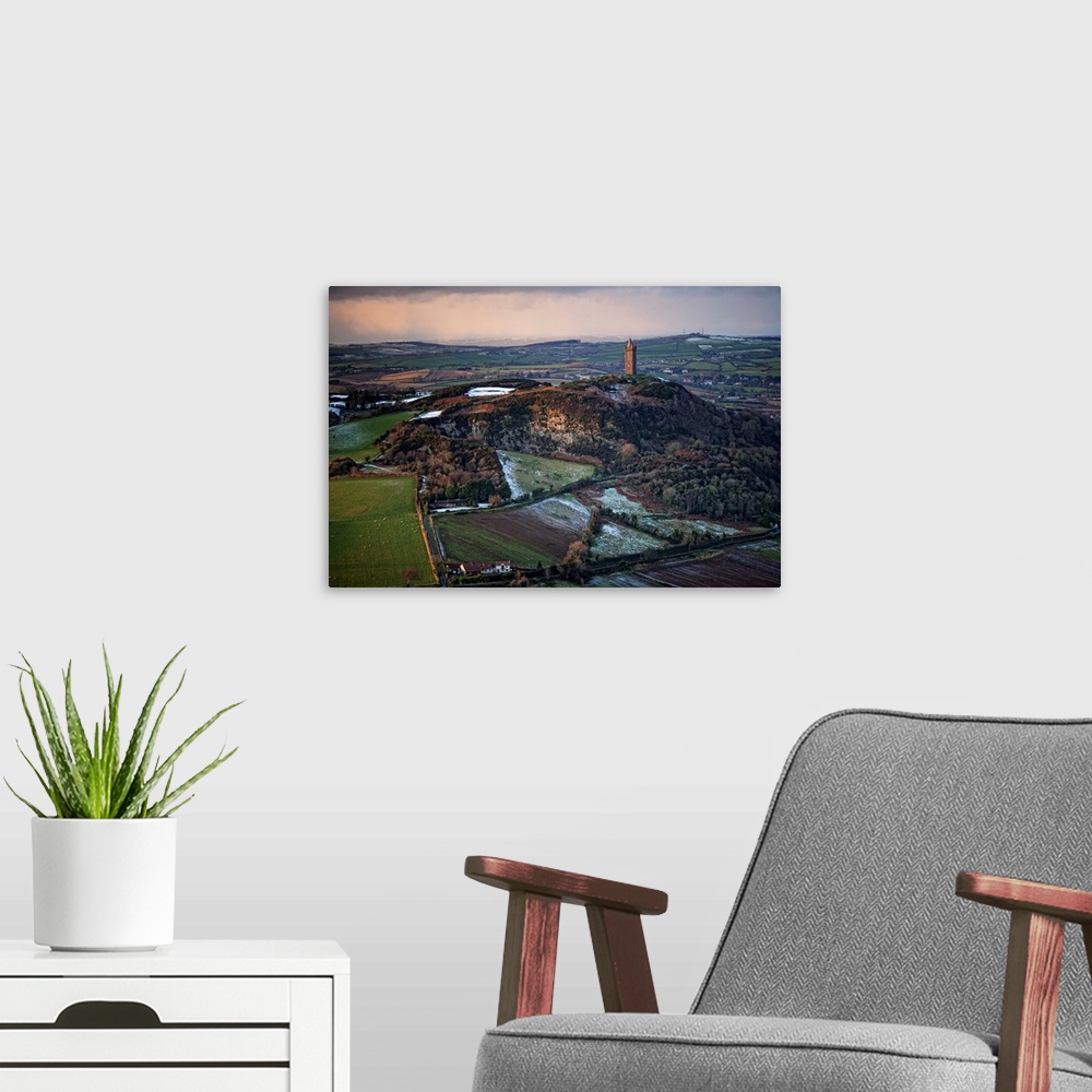 A modern room featuring Scrabo Tower, Newtownards, Northern Ireland - Aerial Photograph