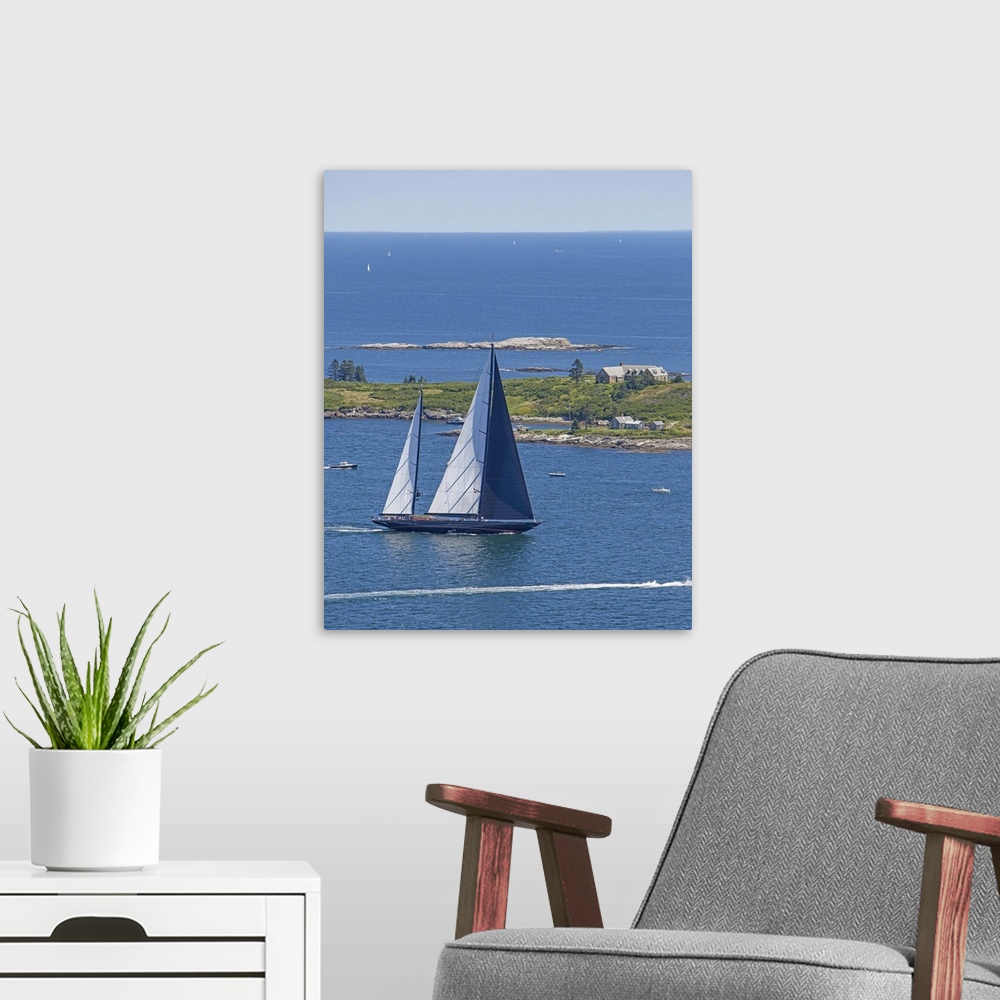 A modern room featuring Shipyard Cup 2013, Boothbay Harbor - Aerial Photograph