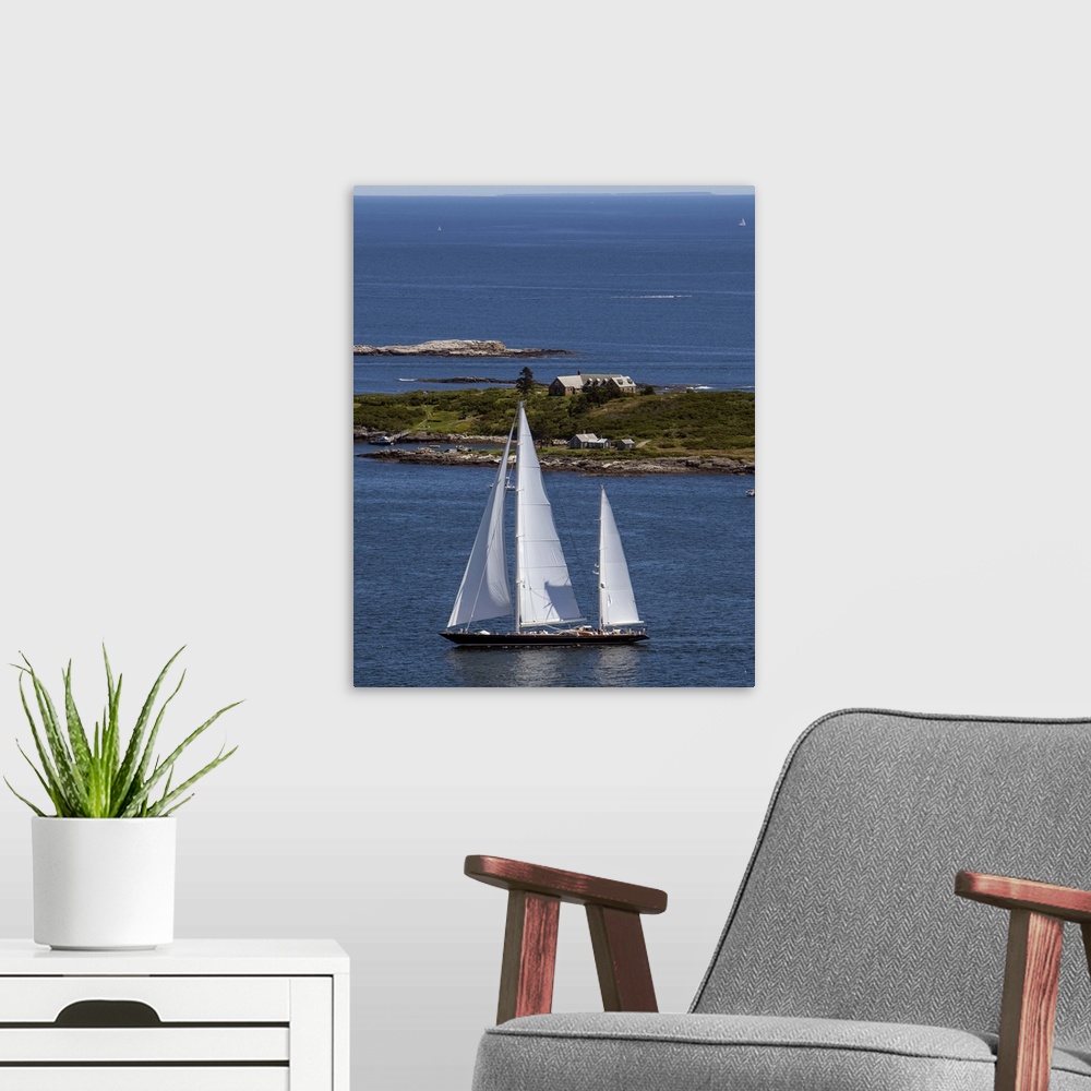 A modern room featuring Shipyard Cup 2013, Boothbay Harbor, Maine - Aerial Photograph