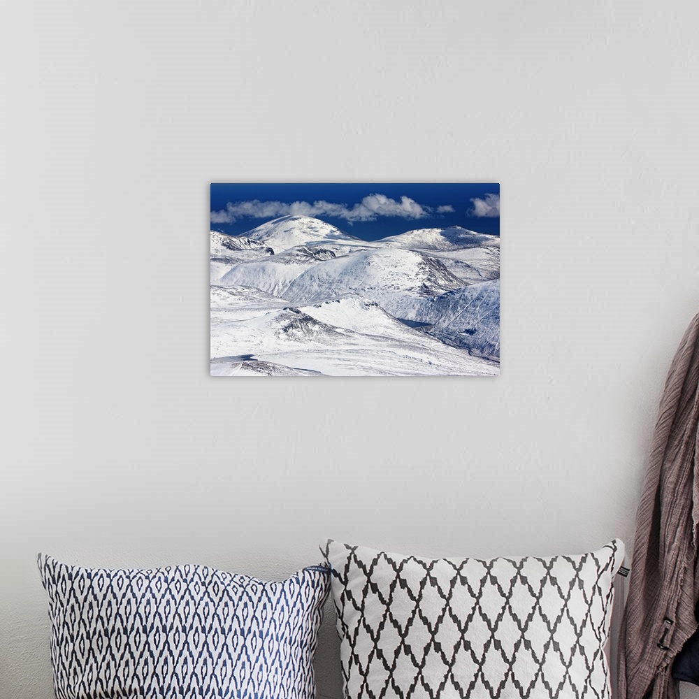 A bohemian room featuring Snow Covered Mourne Mountains, Northern Ireland - Aerial Photograph