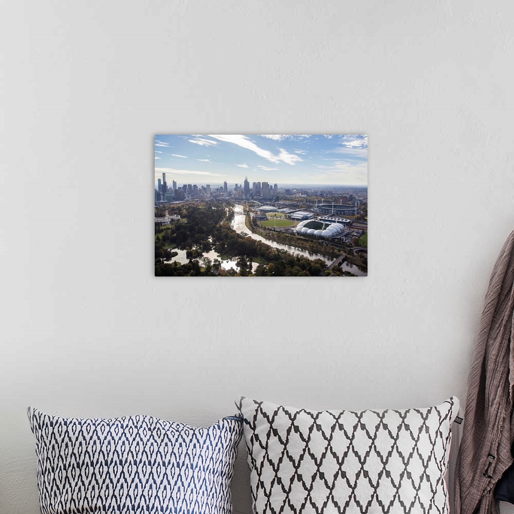 A bohemian room featuring South of Melbourne Skyline, Melbourne, Australia - Aerial Photograph