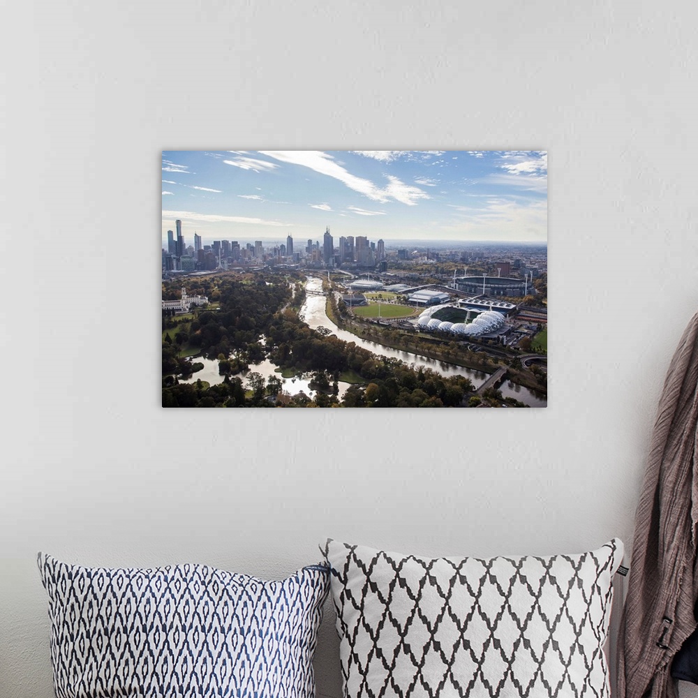 A bohemian room featuring South of Melbourne Skyline, Melbourne, Australia - Aerial Photograph