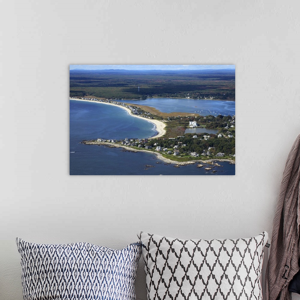 A bohemian room featuring South Point, Biddeford Pool Beach,  Biddeford, Maine, USA - Aerial Photograph