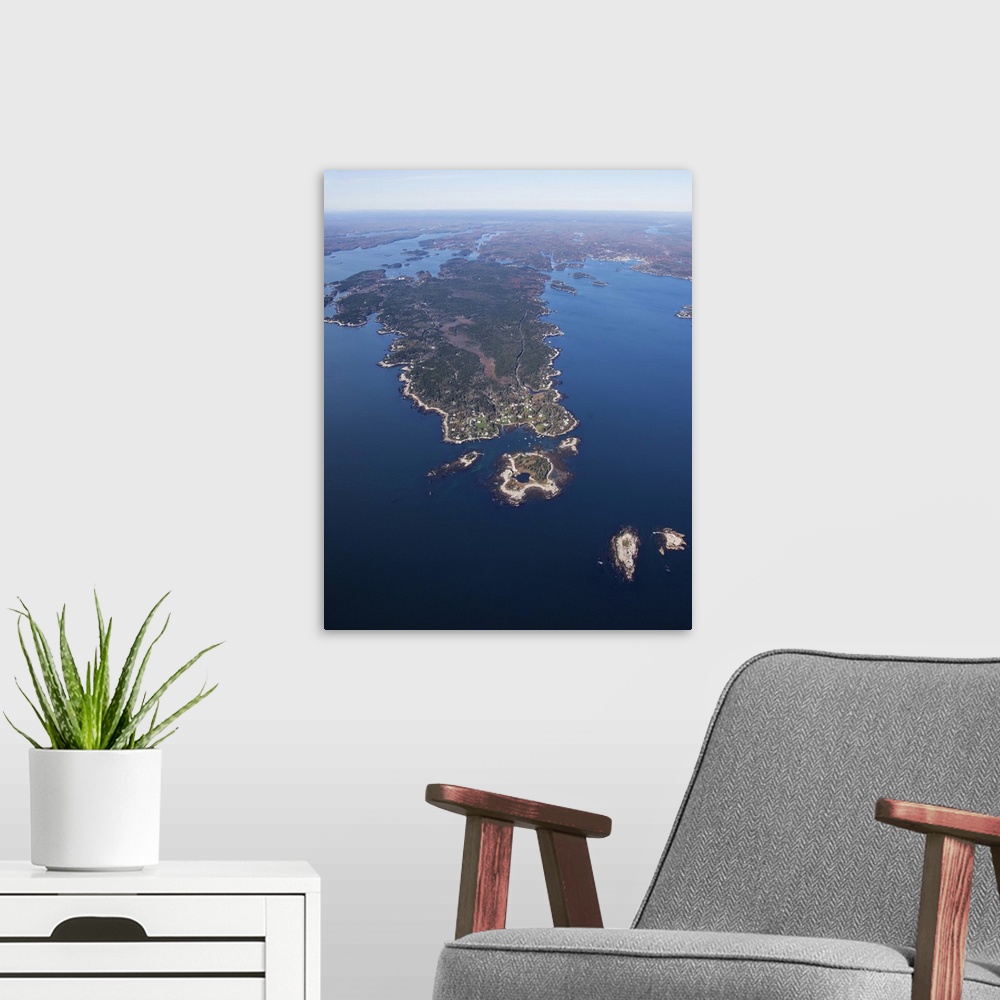 A modern room featuring Southport Island, Southport, Maine - Aerial Photograph