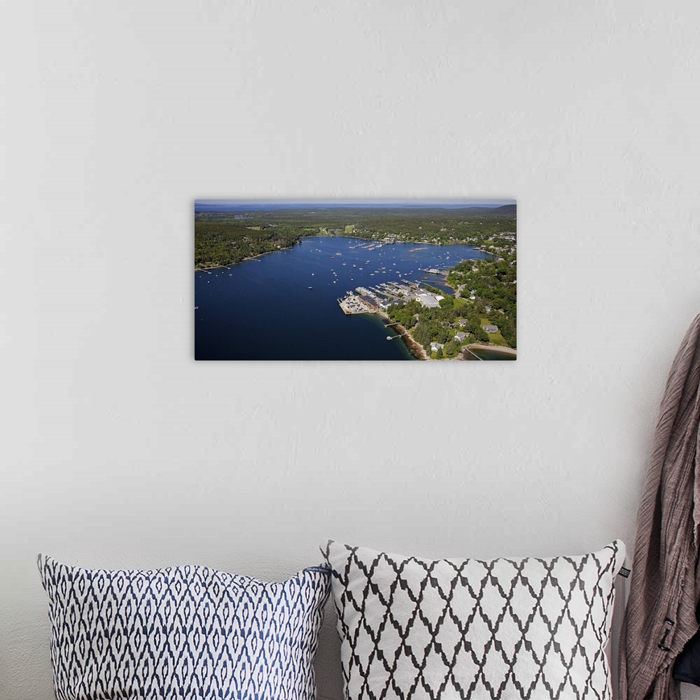 A bohemian room featuring Southwest Harbor, Maine, USA - Aerial Photograph
