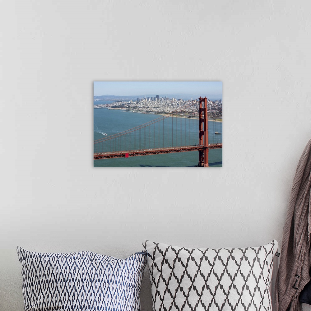 A bohemian room featuring The Golden Gate Bridge, San Francisco, California - Aerial Photograph
