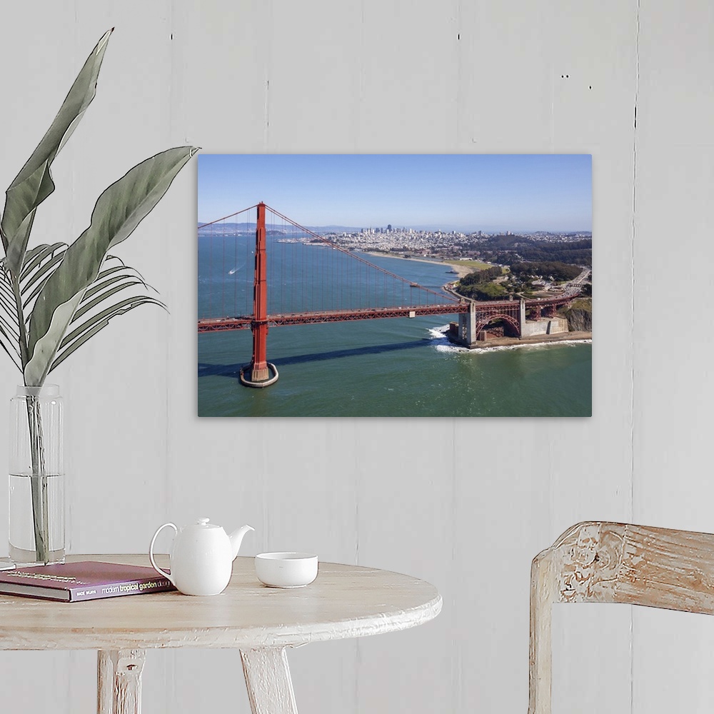 A farmhouse room featuring The Golden Gate Bridge, San Francisco, California, USA - Aerial Photograph