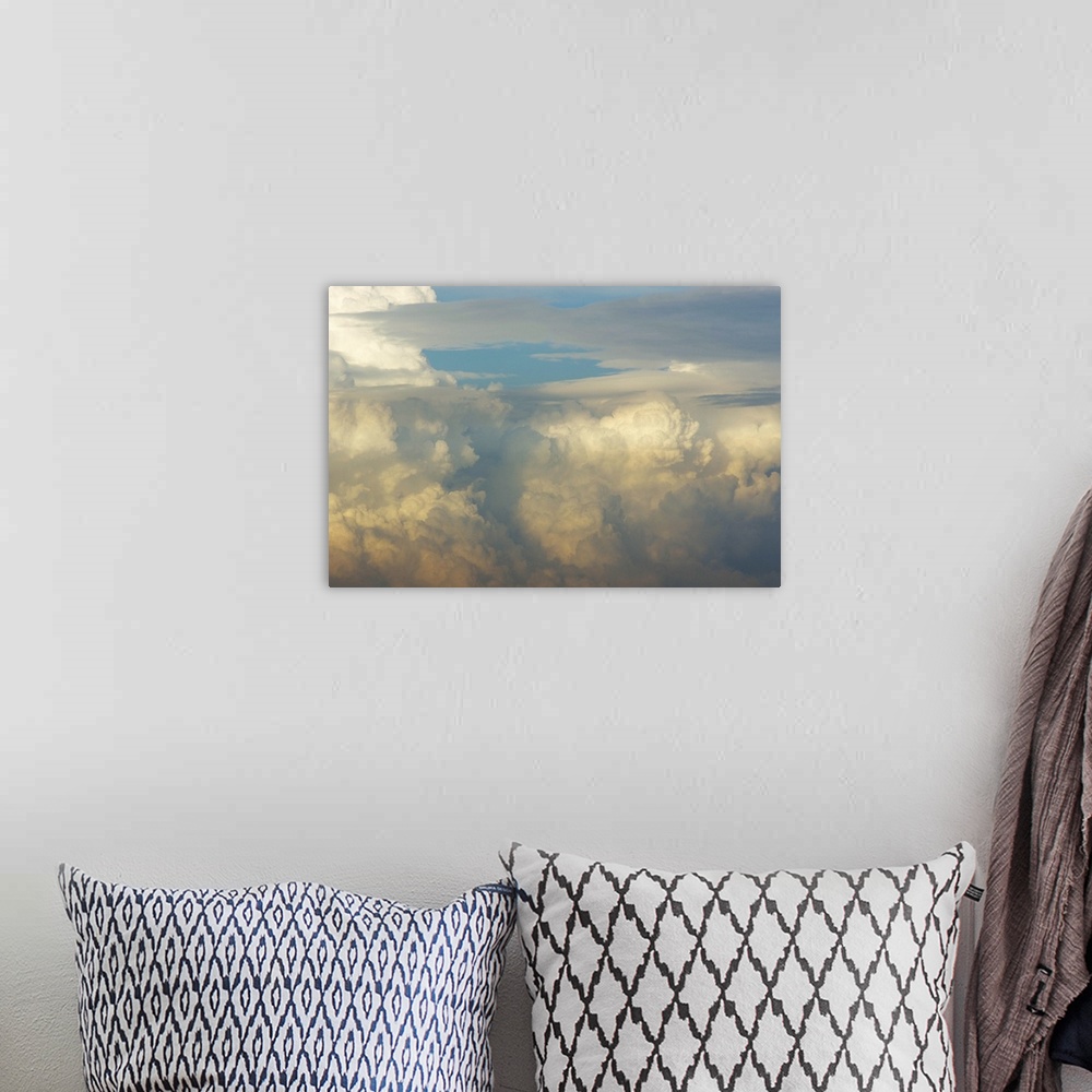 A bohemian room featuring Thunderstorms At Sunset - Aerial Photograph
