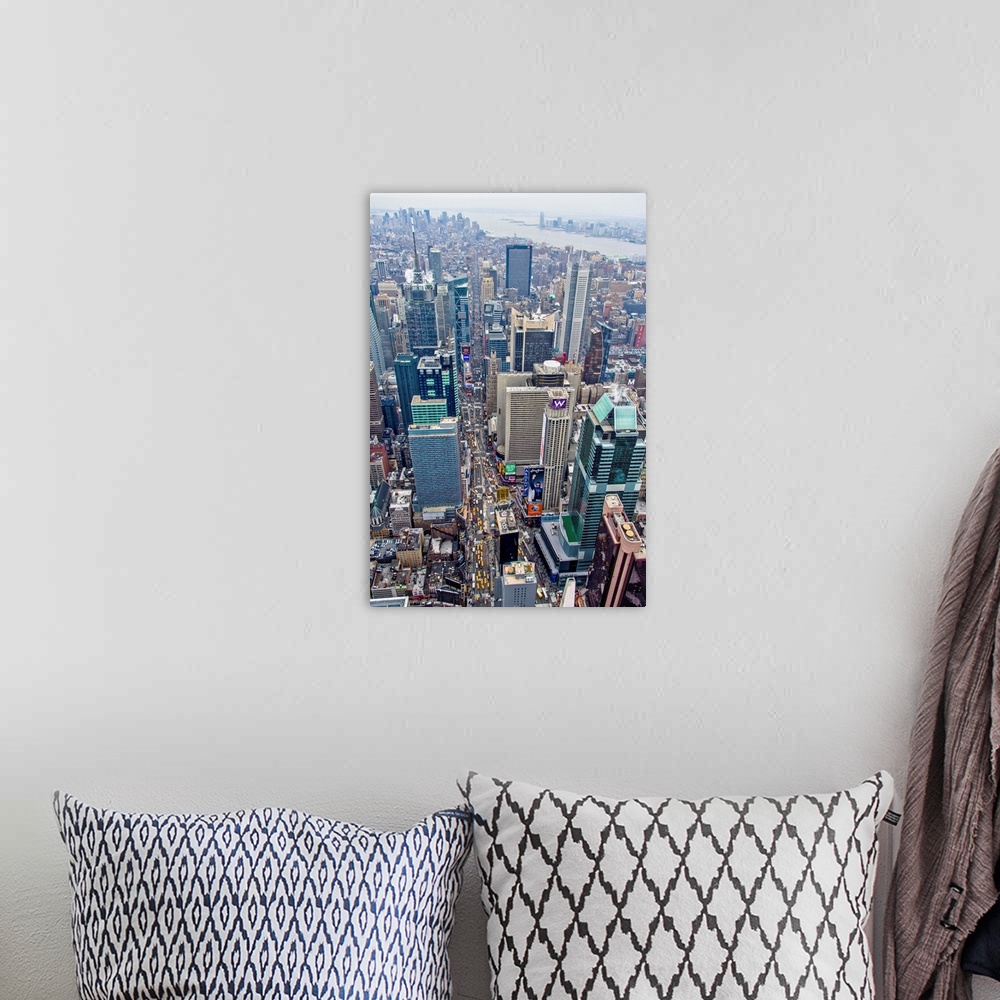 A bohemian room featuring Time Square, New York City - Aerial Photograph