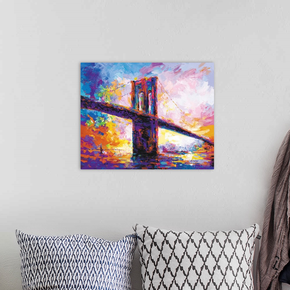 A bohemian room featuring Brooklyn Bridge, New York City