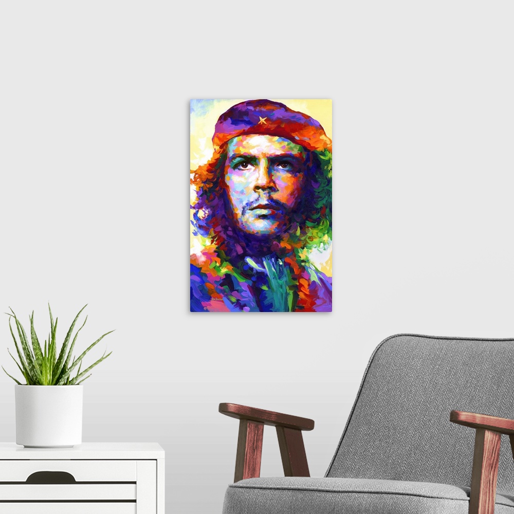 A modern room featuring Che Guevara
