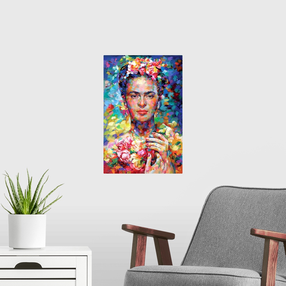 A modern room featuring Frida