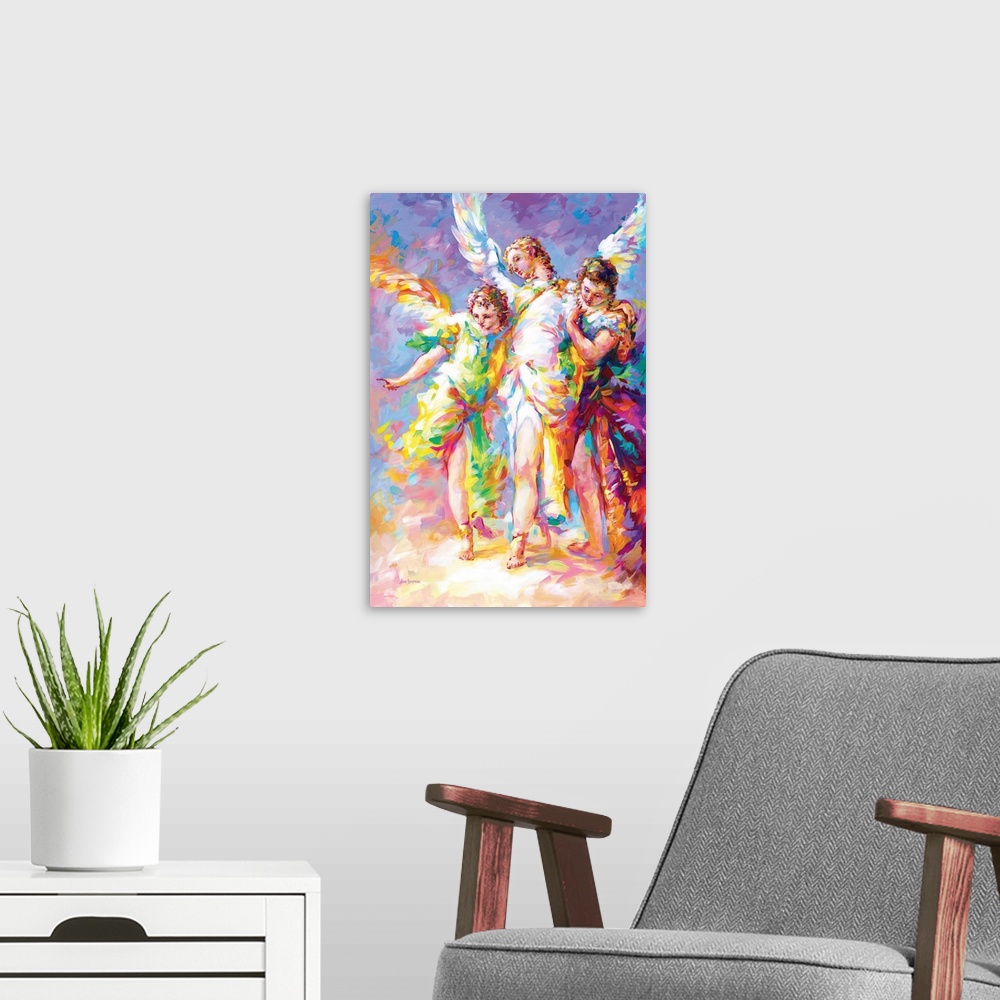 A modern room featuring Guardian Angels, Homage To Tiepolo