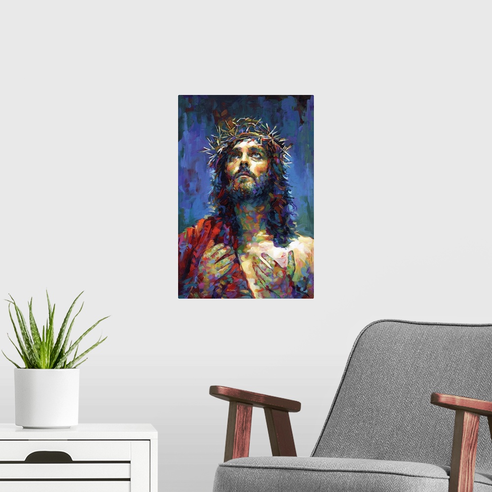 A modern room featuring Jesus Christ
