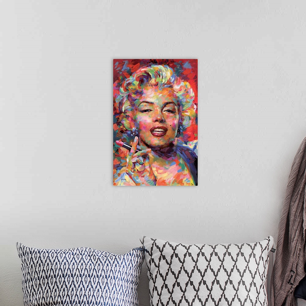 A bohemian room featuring Marilyn Monroe