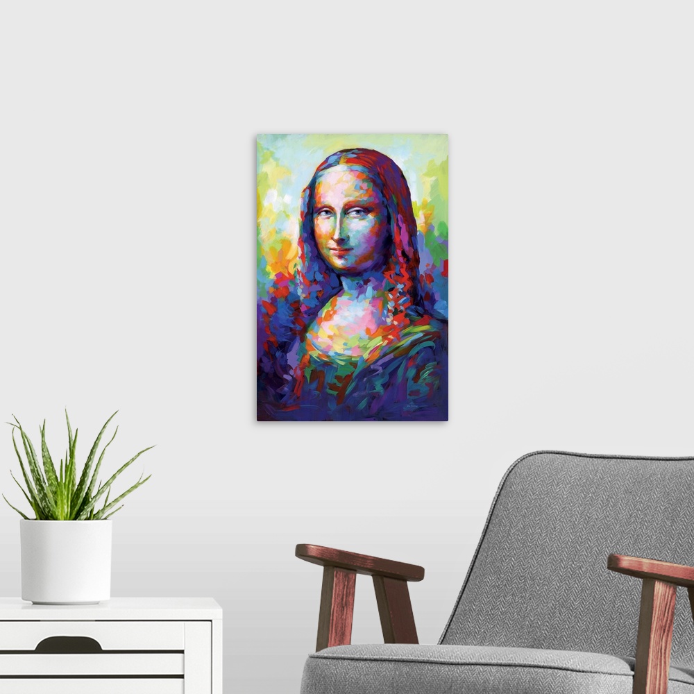 A modern room featuring Mona Lisa, A Homage To Leonardo Da Vinci