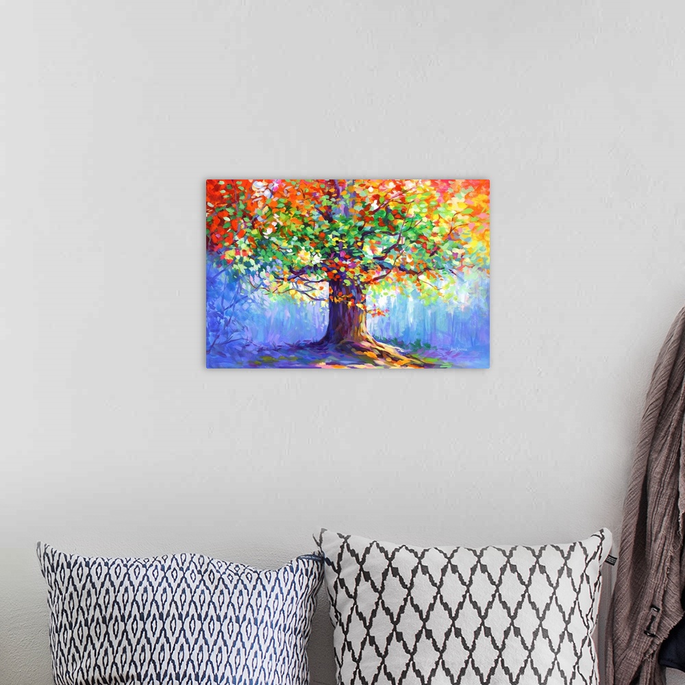 A bohemian room featuring The Tree of Blossoming Romance