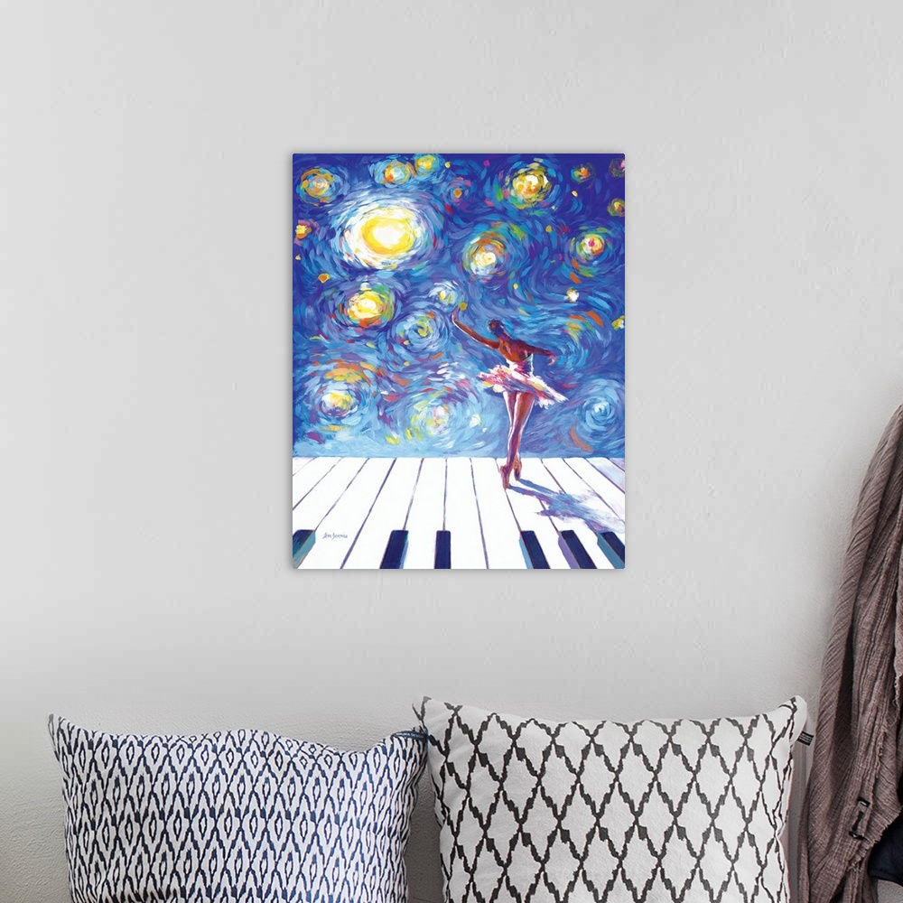 A bohemian room featuring Van Gogh's Ballerina Reaching For The Stars