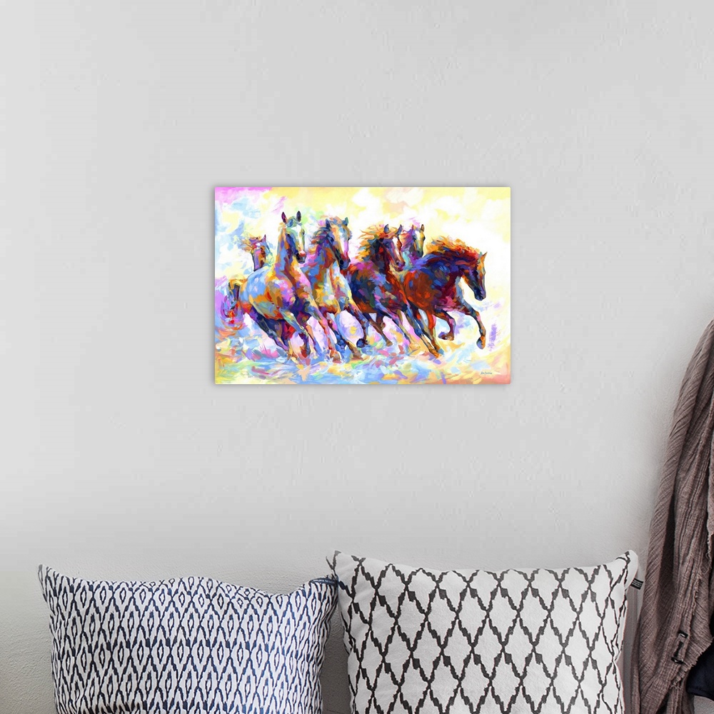 A bohemian room featuring Wild Horses Running