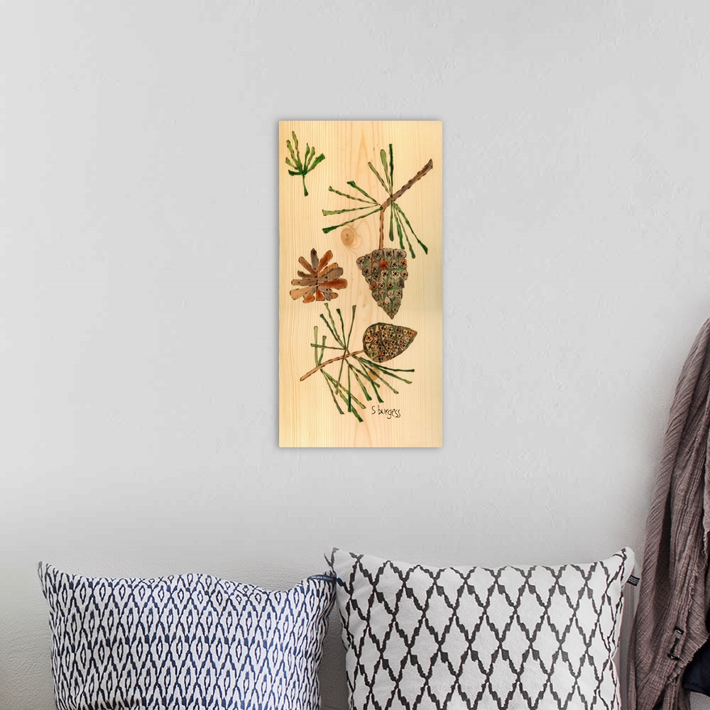 A bohemian room featuring Pinecones