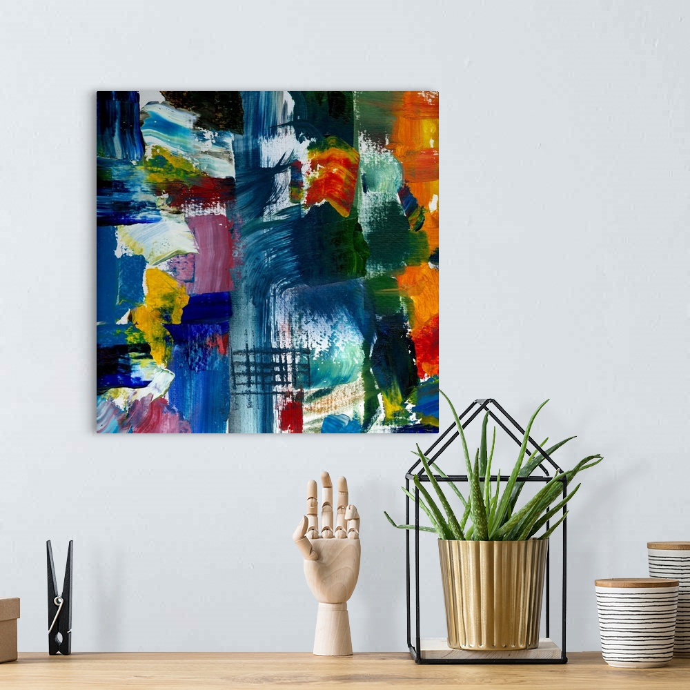 A bohemian room featuring Abstract Color Panel IV