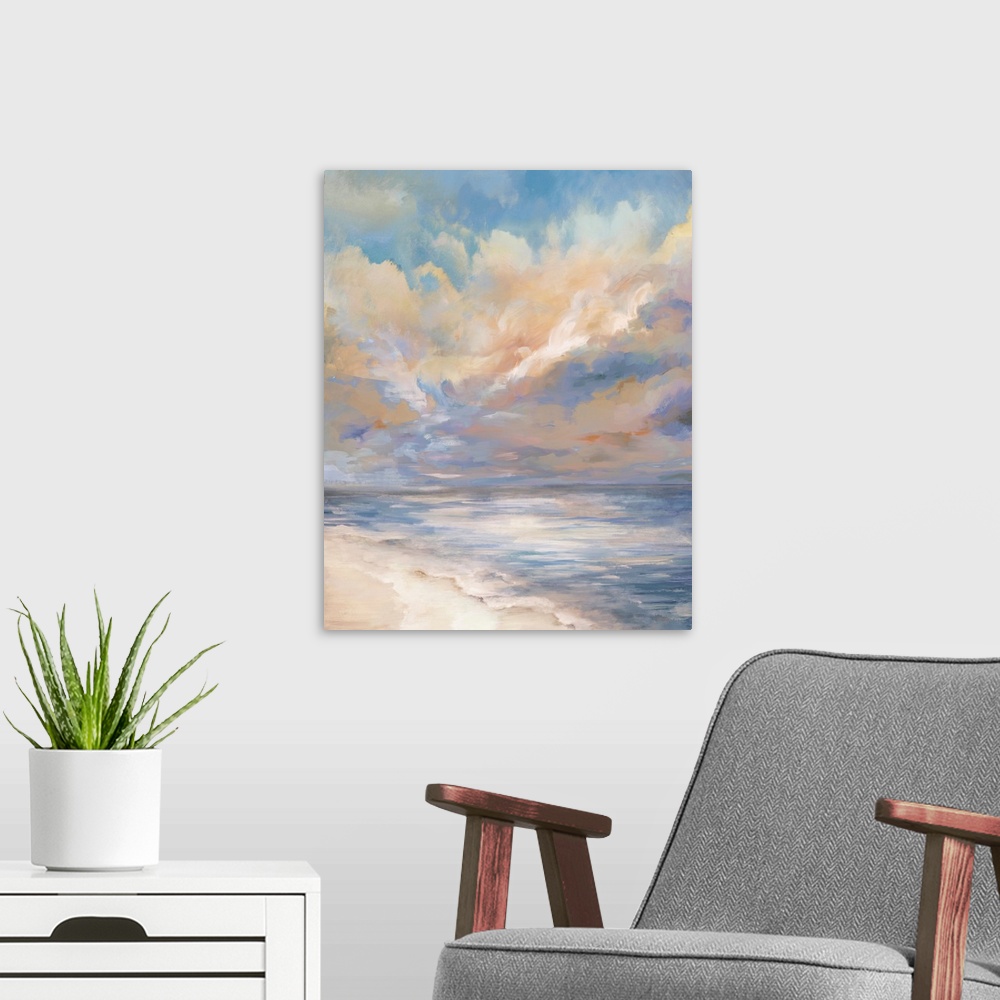A modern room featuring Abstract Sky