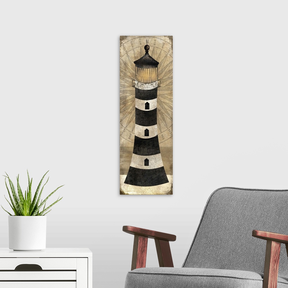 A modern room featuring Black Lighthouse