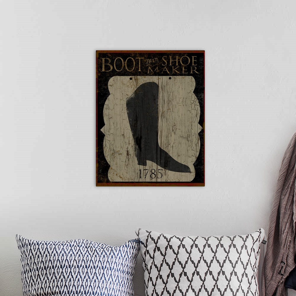 A bohemian room featuring Boot and Shoe Maker