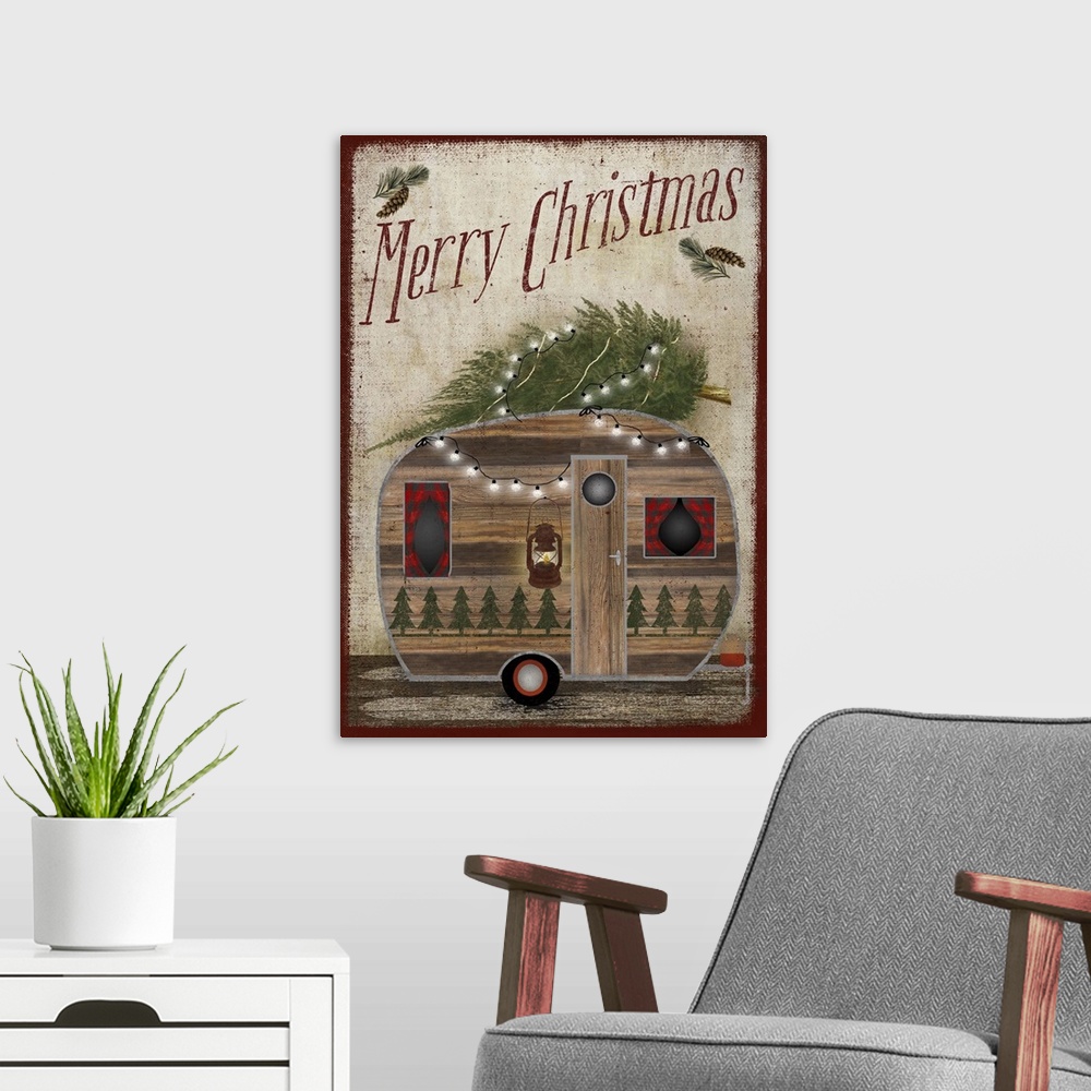 A modern room featuring Camper Rustic Christmas