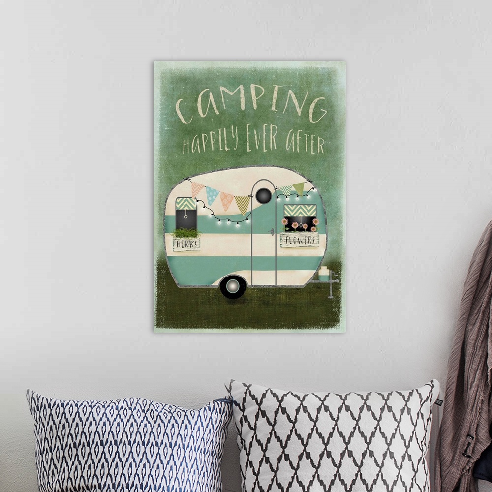 A bohemian room featuring Camping Happily Ever After