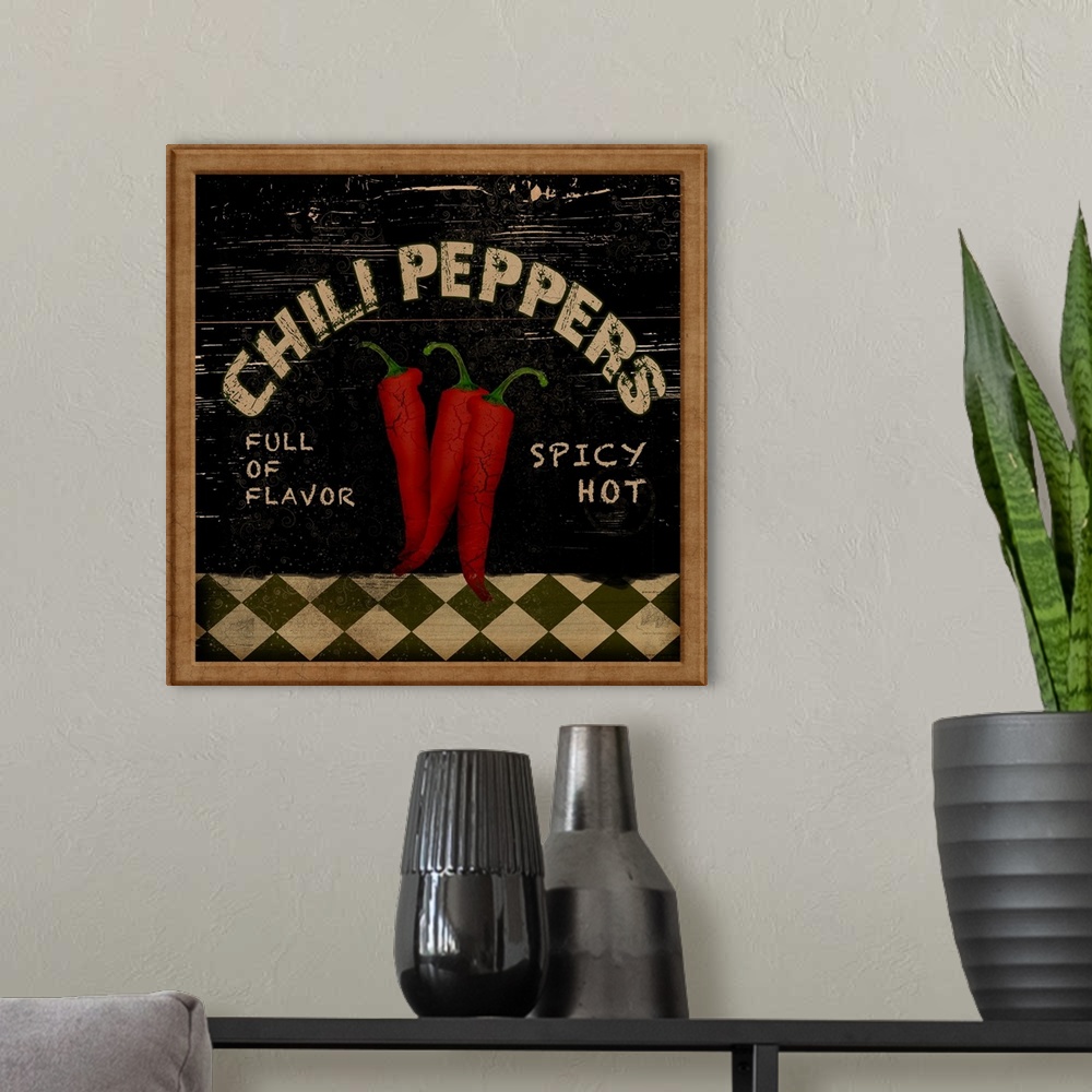 A modern room featuring Chili peppers