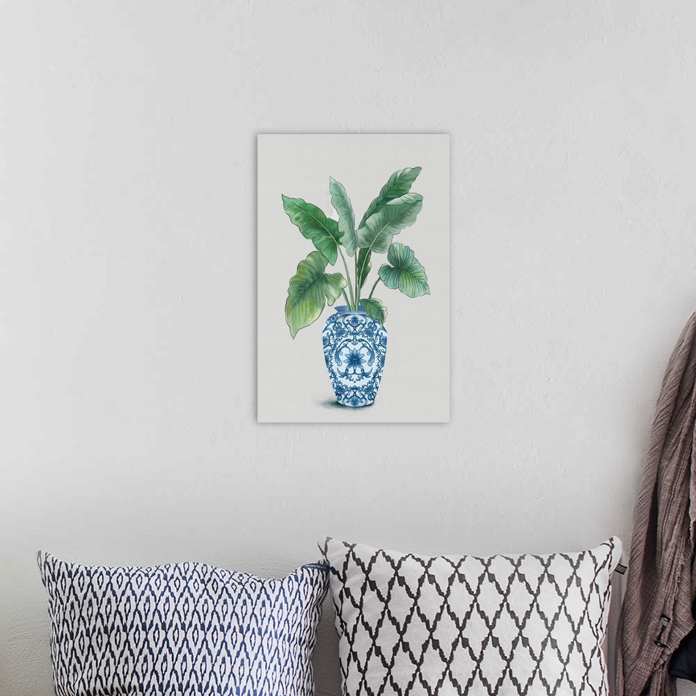 A bohemian room featuring Tropical Leaves In Pot