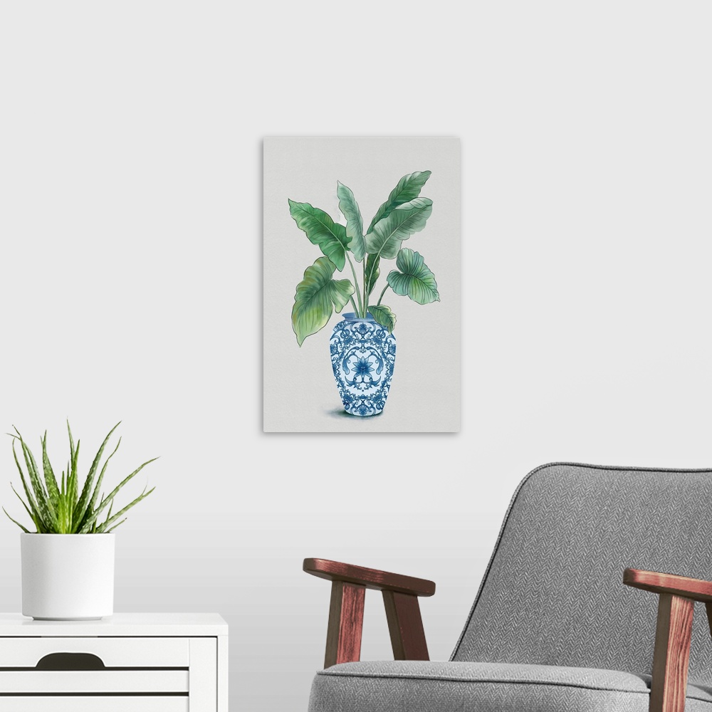 A modern room featuring Tropical Leaves In Pot