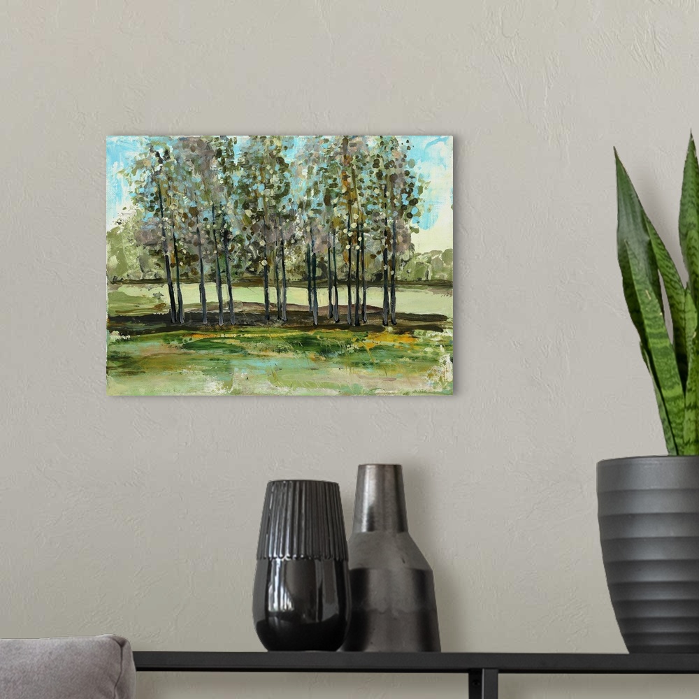 A modern room featuring Cluster of Trees