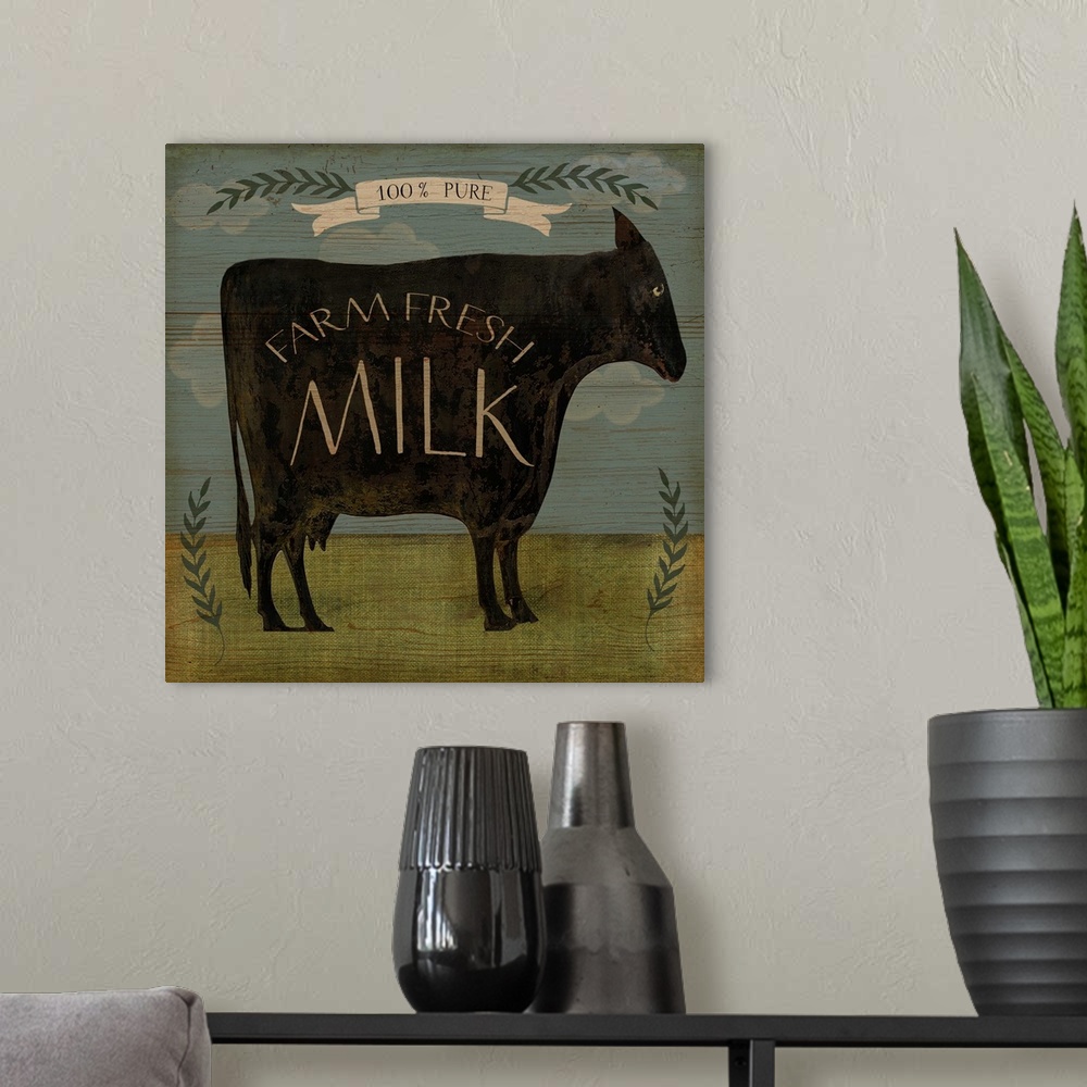 A modern room featuring Farm Fresh Milk