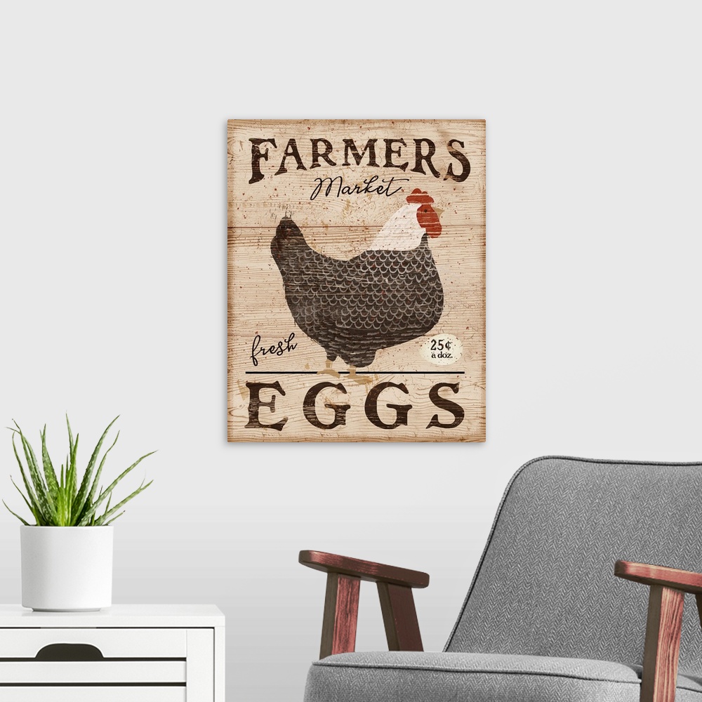 A modern room featuring Farmer's Market Eggs