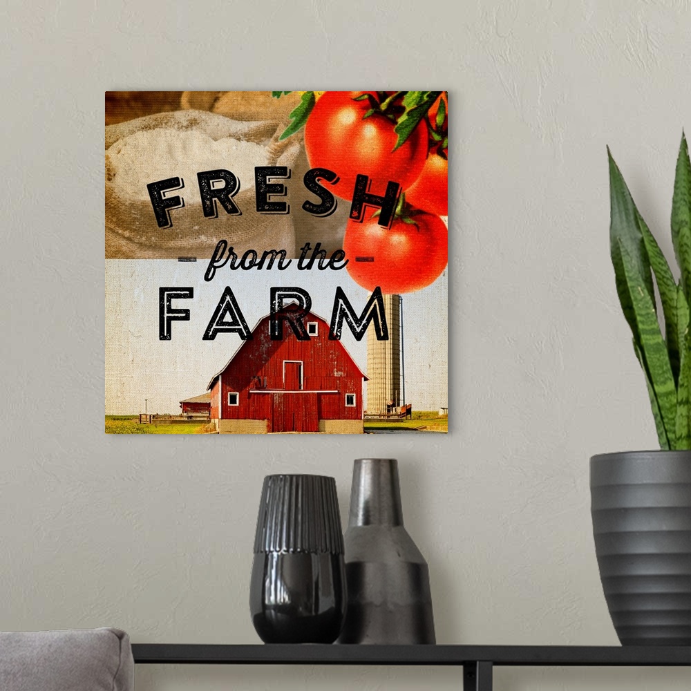 A modern room featuring Fresh From the Farm