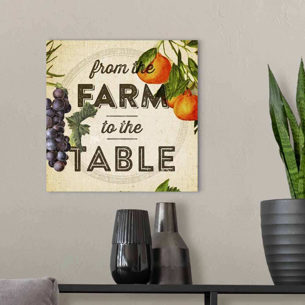 A modern room featuring From the Farm to the Table