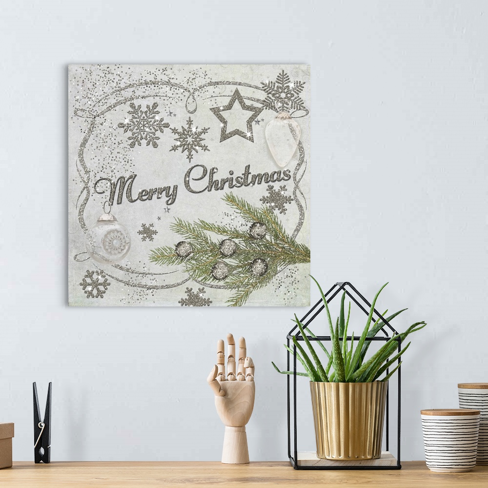 A bohemian room featuring Glass Glitter Christmas