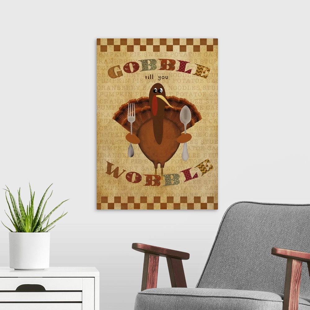 A modern room featuring Gobble Wobble
