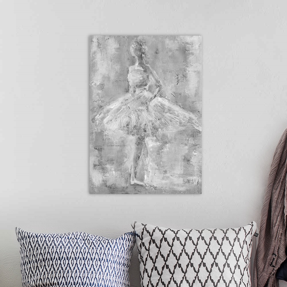 A bohemian room featuring Greyscale Ballet Dancer II